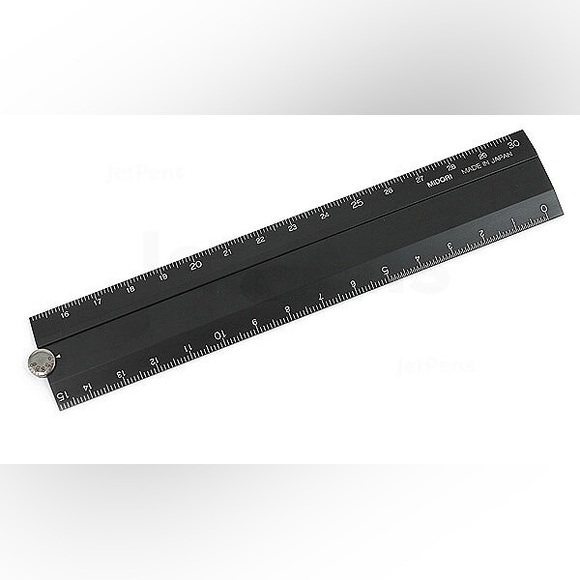 Midori Multi Aluminium Ruler 30cm Black - Picture 11 of 13